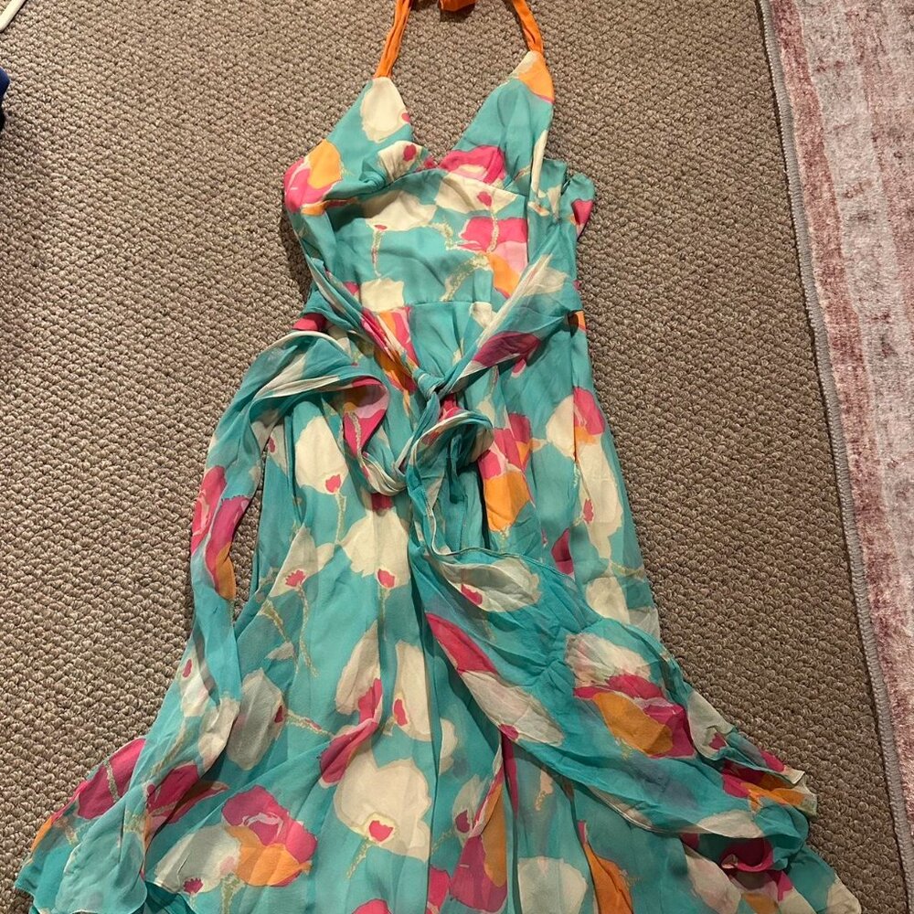 BCBGMaxazria 100% Silk Midi Dress